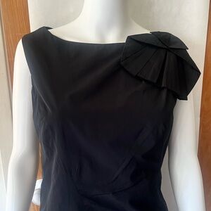 BCBGMaxAzria Black Sleeveless Midi Dress with Shoulder Detail Sz 10